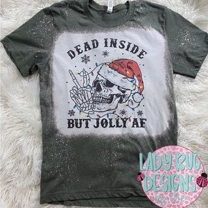 Jolly holiday tee shirt custom bleached medium